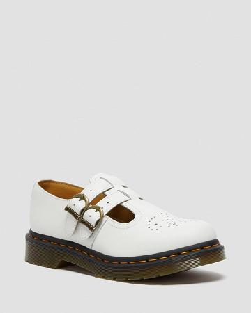 Zapatos Mary Jane Dr Martens 8065 Smooth Cuero Mujer Blancos | MX 458VRW